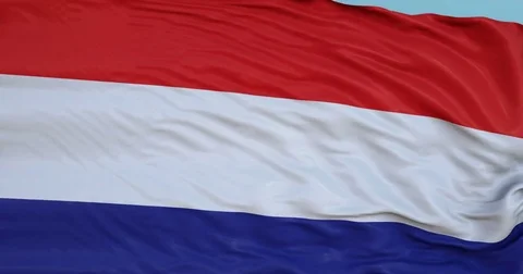 Seamlessly Looping flag for Netherlands, blowing beautifully in the wind. Stock Footage 80975615