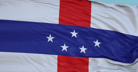 Seamlessly Looping flag for Netherlands, blowing beautifully in the wind. Stock Footage 80976674