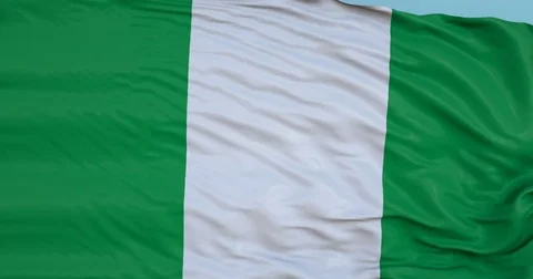 Seamlessly Looping flag for Nigeria, blowing beautifully in the wind. Stock Footage 80976646