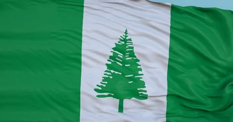 Seamlessly Looping flag for Norfolk Island, blowing beautifully in the wind. Stock Footage 80975603