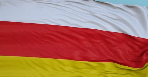 Seamlessly Looping flag for North Ossetia, blowing beautifully in the wind. Stock Footage 80976434