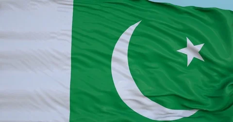 Seamlessly Looping flag for Pakistan, blowing beautifully in the wind. Stock Footage 80975942