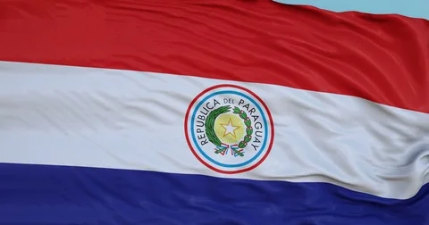 Seamlessly Looping flag for Paraguay, blowing beautifully in the wind. 動画素材 80977685