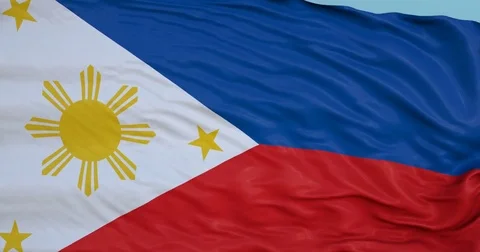 Seamlessly Looping flag for Philippines, blowing beautifully in the wind. 動画素材 80977380