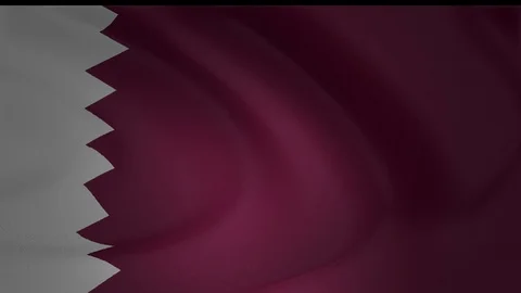 Seamlessly Looping flag for Qatar Collection Stock Footage 91280513