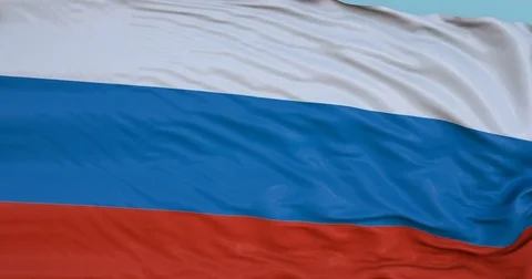 Seamlessly Looping flag for Russian Federation, blowing beautifully in the wind. Stock Footage 80977545