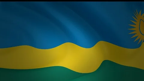 Seamlessly Looping flag for Rwanda Collection Stock Footage 91280518