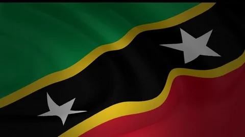 Seamlessly Looping flag for Saint Kitts and Nevis Collection Stockbeeldmateriaal 91280520
