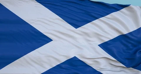 Seamlessly Looping flag for Scotland, blowing beautifully in the wind. Stock Footage 80975592