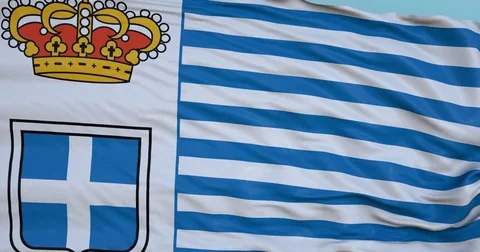 Seamlessly Looping flag for Seborga, blowing beautifully in the wind. Vídeos de archivo 80976192