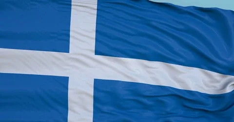 Seamlessly Looping flag for Shetland Islands, blowing beautifully in the wind. Stock Footage 80975243