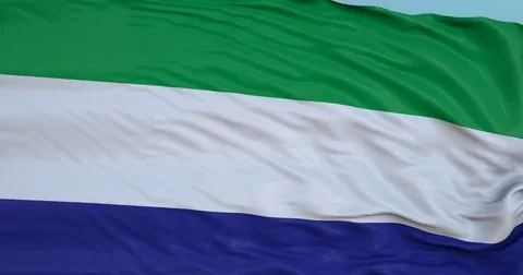 Seamlessly Looping flag for Sierra Leone, blowing beautifully in the wind. 動画素材 80976862