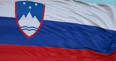 Seamlessly Looping flag for Slovenia, blowing beautifully in the wind. Stock Footage 80975241