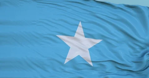 Seamlessly Looping flag for Somalia, blowing beautifully in the wind. Stock Footage 80976253