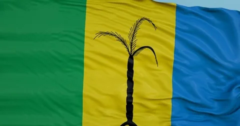 Seamlessly Looping flag for St Christopher, blowing beautifully in the wind. Stock Footage 80976280