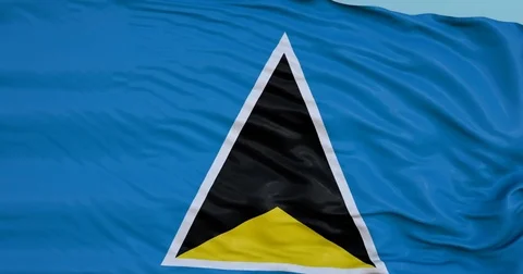 Seamlessly Looping flag for St Lucia, blowing beautifully in the wind. Vídeos de archivo 80977386
