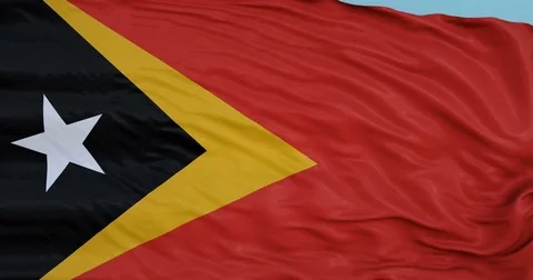 Seamlessly Looping flag for Timor Leste, blowing beautifully in the wind. Stock Footage 80976421
