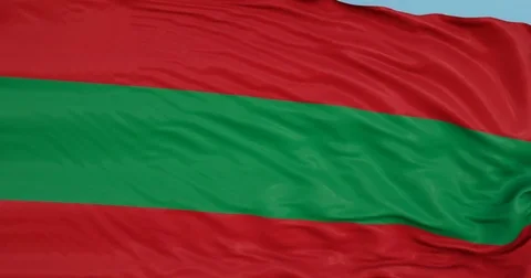 Seamlessly Looping flag for Trans Dniester Republic, blowing beautifully in the Vídeos de archivo 80975997