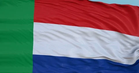 Seamlessly Looping flag for Transvaal, blowing beautifully in the wind. Stock Footage 80977284