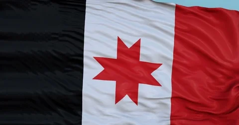 Seamlessly Looping flag for Udmurtia, blowing beautifully in the wind. 動画素材 80975696