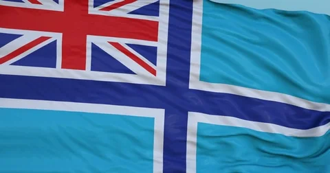 Seamlessly Looping flag for United Kingdom, blowing beautifully in the wind. Stock Footage 80977789