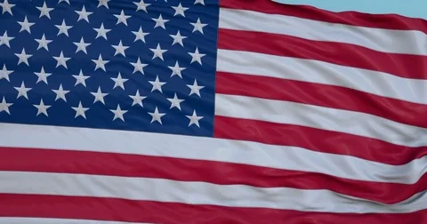 Seamlessly Looping flag for The United States, blowing beautifully in the wind. Stock Footage 80975850