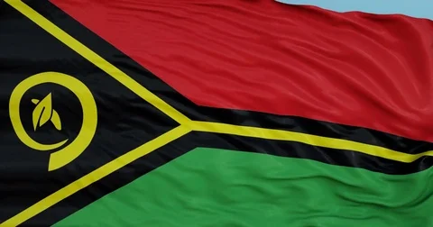 Seamlessly Looping flag for Vanuatu, blowing beautifully in the wind. Stock Footage 80976383