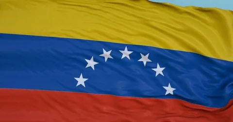 Seamlessly Looping flag for Venezuela , blowing beautifully in the wind. 動画素材 80977431