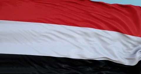 Seamlessly Looping flag for Yemen, blowing beautifully in the wind. Slo-Motion. Stock-Footage 80977264