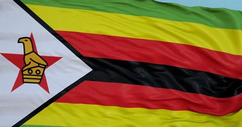 Seamlessly Looping flag for Zimbabwe, blowing beautifully in the wind. Vídeos de archivo 80975420