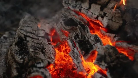 Seamlessly Looping Glowing Coals and Hot Embers Stock Video Loop Stock-Footage 344031099