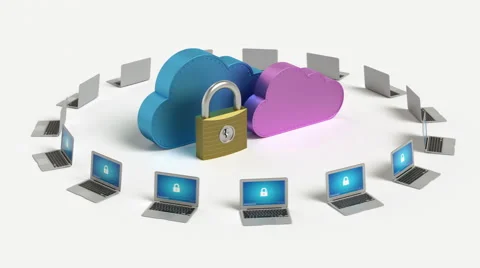 Seamlessly looping secure cloud computing concept Stock Footage 40804146