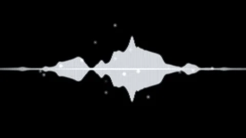 Seamlessly looping white digital audio waveform equalizer animation on black Stock Footage 333517194