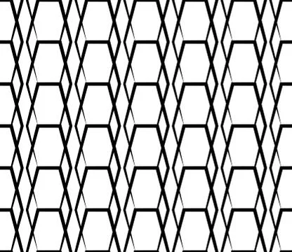 Seamlessly repeatable abstract, monochrome grid, mesh pattern. Editable vecto Stock Illustration