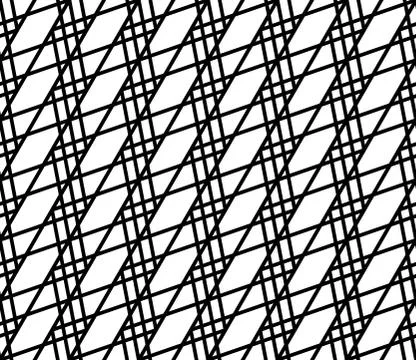 Seamlessly repeatable abstract, monochrome grid, mesh pattern. Editable vecto Illustrazione stock