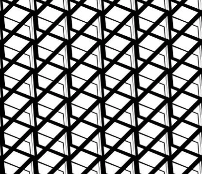 Seamlessly repeatable abstract, monochrome grid, mesh pattern. Editable vecto Illustrazione stock
