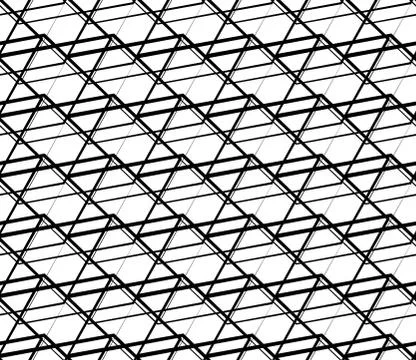 Seamlessly repeatable abstract, monochrome grid, mesh pattern. Editable vecto Stock Illustration