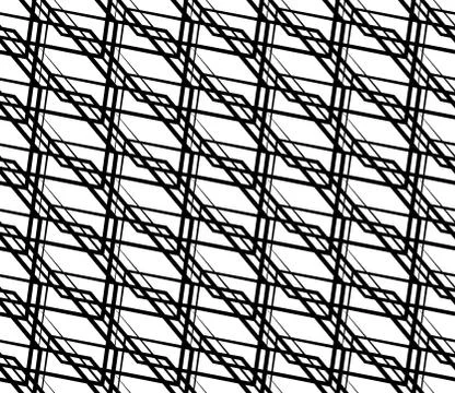 Seamlessly repeatable abstract, monochrome grid, mesh pattern. Editable vecto Stock Illustration