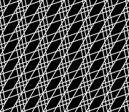 Seamlessly repeatable abstract, monochrome grid, mesh pattern. Editable vecto Stock Illustration