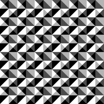 Seamlessly repeatable black and white mosaic pattern. Tessellation, geometric Illustrazione stock