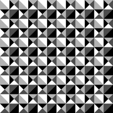 Seamlessly repeatable black and white mosaic pattern. Tessellation, geometric Illustrazione stock