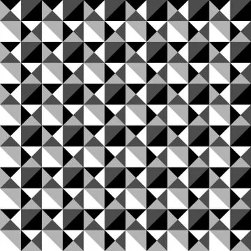 Seamlessly repeatable black and white mosaic pattern. Tessellation, geometric Illustrazione stock