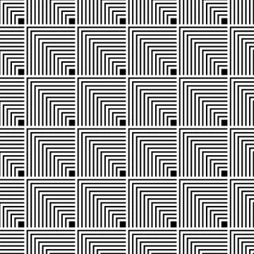 Seamlessly repeatable geometric, monochrome background / pattern with squares Illustrazione stock