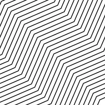 Seamlessly repeatable geometric monochrome pattern with distorted lines Stock Illustration