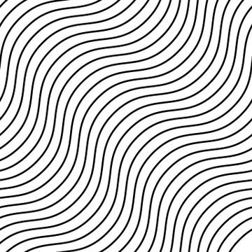 Seamlessly repeatable geometric monochrome pattern with distorted lines Stock Illustration