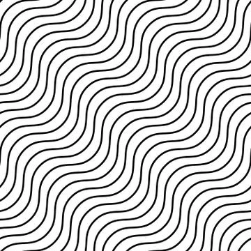 Seamlessly repeatable geometric monochrome pattern with distorted lines Stock Illustration