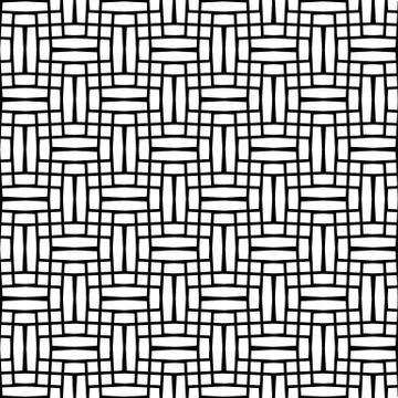 Seamlessly repeatable geometric monochrome pattern with distorted lines Stock Illustration