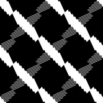 Seamlessly repeatable geometric pattern - Abstract monochrome background, tex Stock Illustration