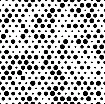 Seamlessly repeatable pattern with random, irregular dots, circles. Monochrom Stock Illustration