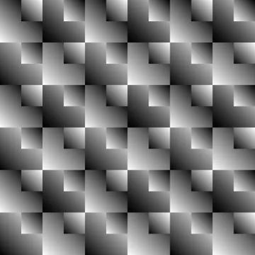 Seamlessly repeatable pattern with square shapes. Monochrome background. Illustrazione stock